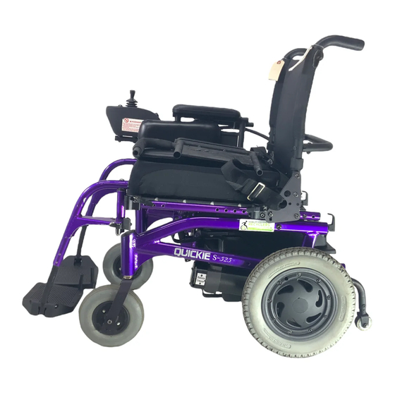 SUNRISE MEDICAL WHEELCHAIR QUICKIE S525 USER INSTRUCTION MANUAL