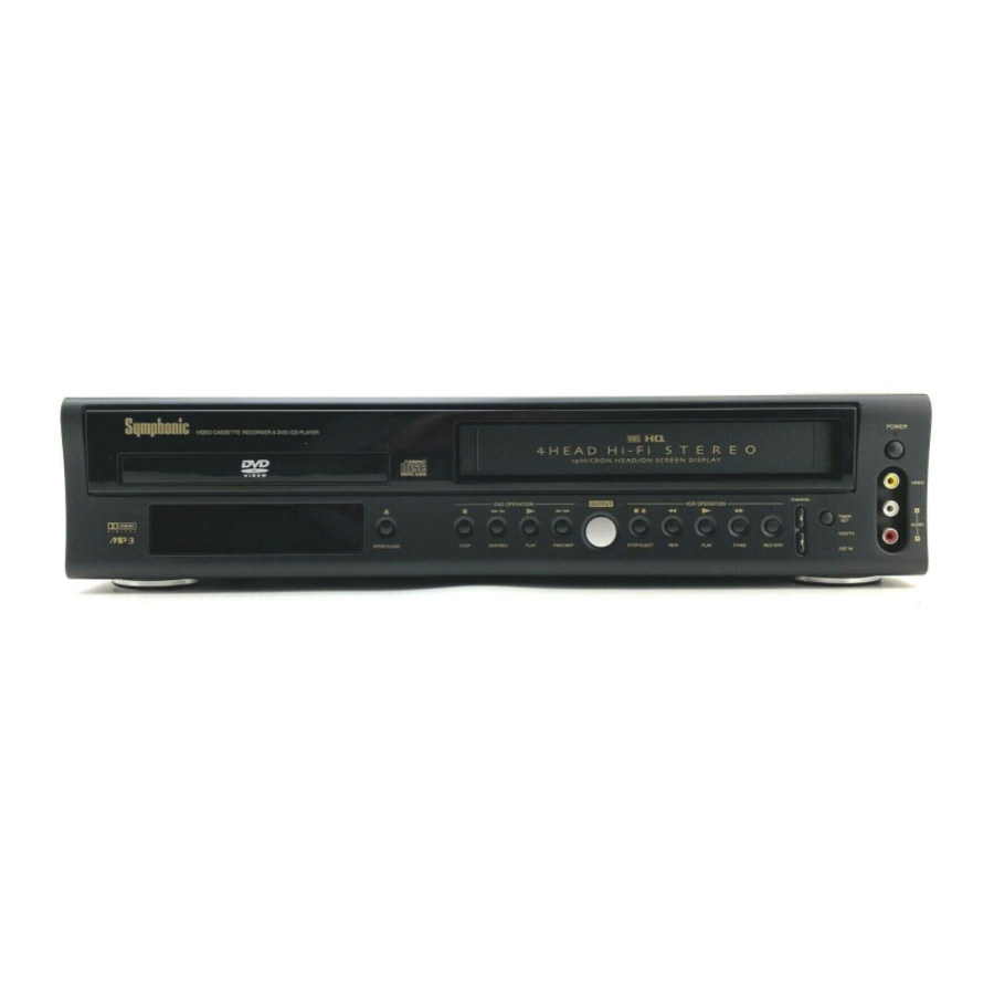 Symphonic SD7S3 DVD VCR Combo Reproductor de DVD Reproductor VHS