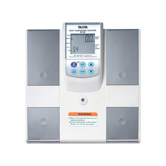 TANITA BODY COMPOSITION ANALYZER BF350 INSTRUCTION MANUAL Pdf Download