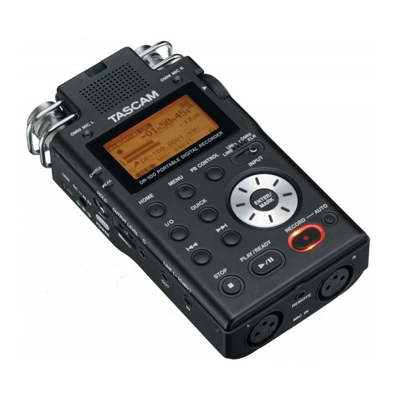 Tascam DR-100 Owner's Manual