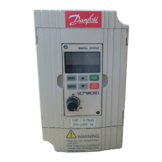 DANFOSS VLT MICRO USER MANUAL Pdf Download ManualsLib