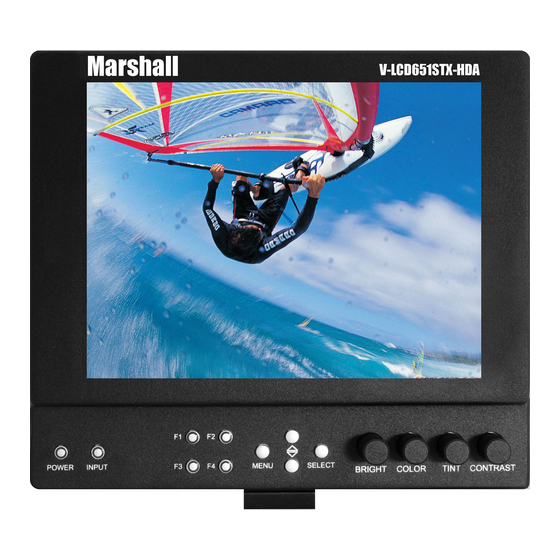 Marshall Electronics V-LCD651STX-HDA Operating Instructions Manual