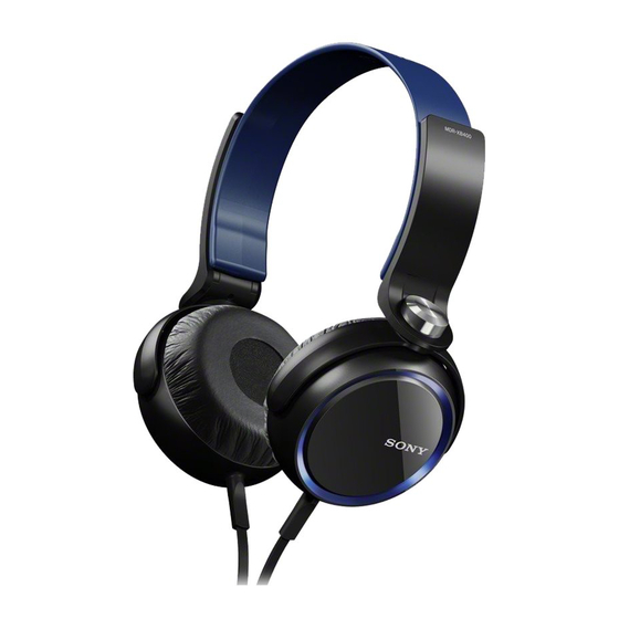 Sony MDR-XB400 Operating Instructions