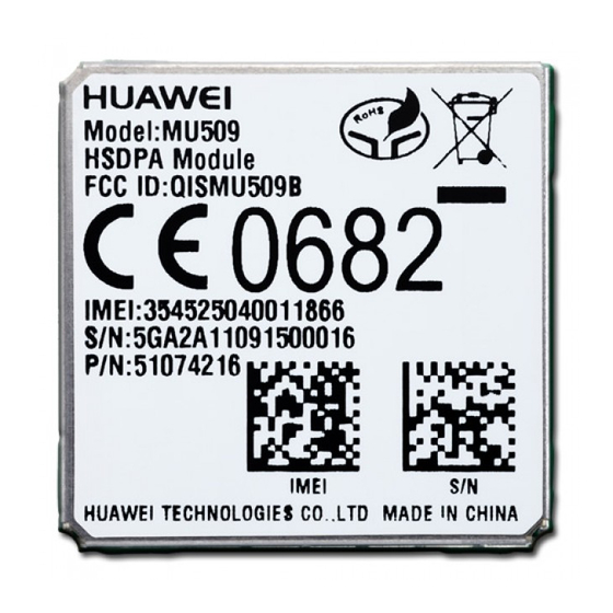 Huawei MU509 At Command Interface Specification