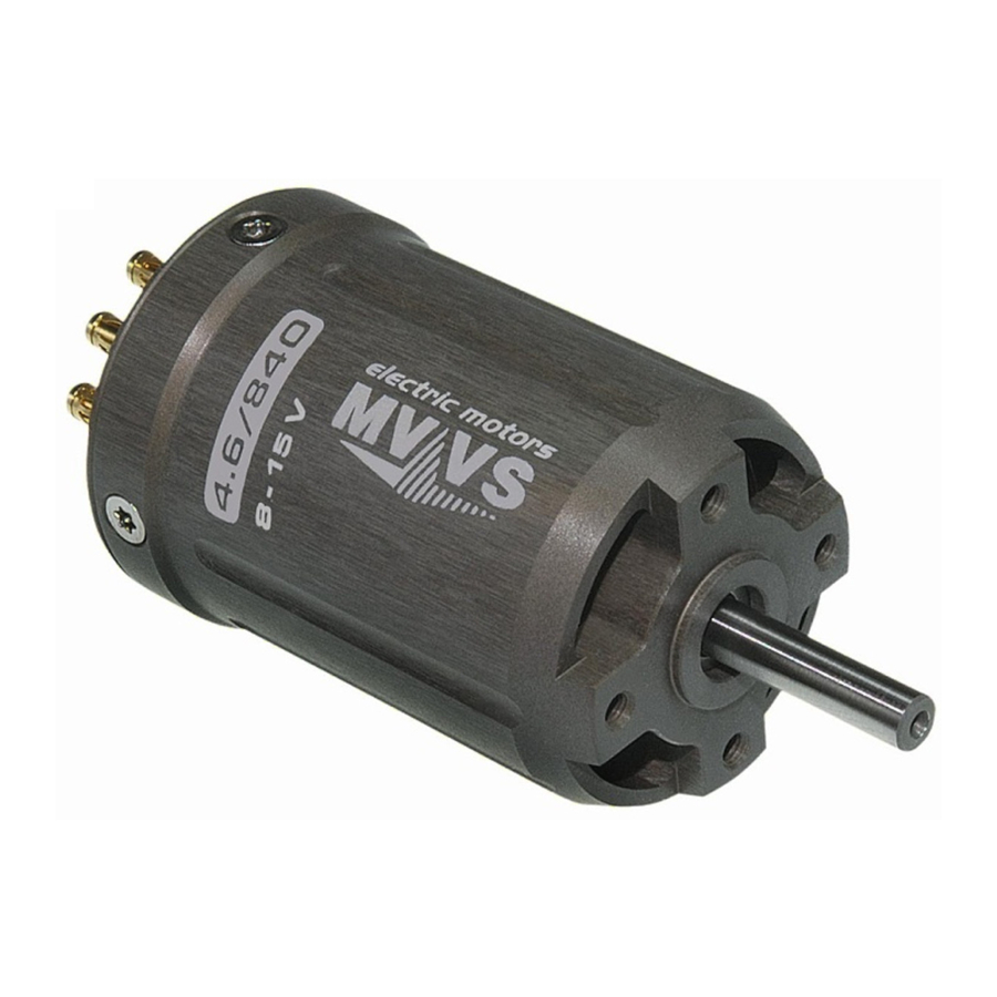 MVVS 4.6/840, 4.6/840 SPORT, 4.6/1120 SPORT - Motor Manual