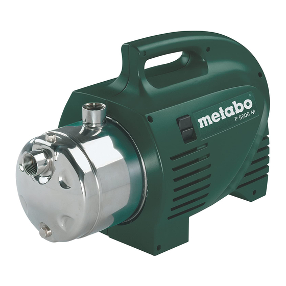 Metabo Pump P 5500 M Manuals