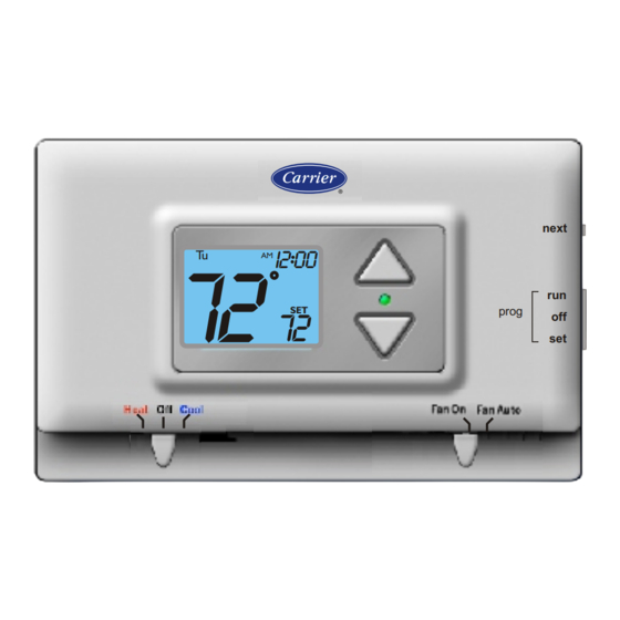 Carrier 5+2 DAY PROGRAMMABLEDIGITAL THERMOSTAT Owner's Manual