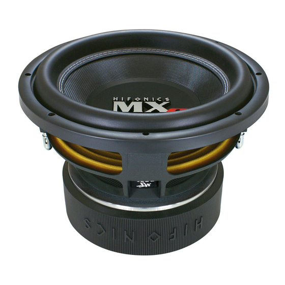 HIFONICS MAXXIMUS SERIES INSTALLATION 