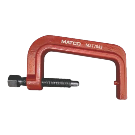 Matco Tools MST7843 Quick Manual