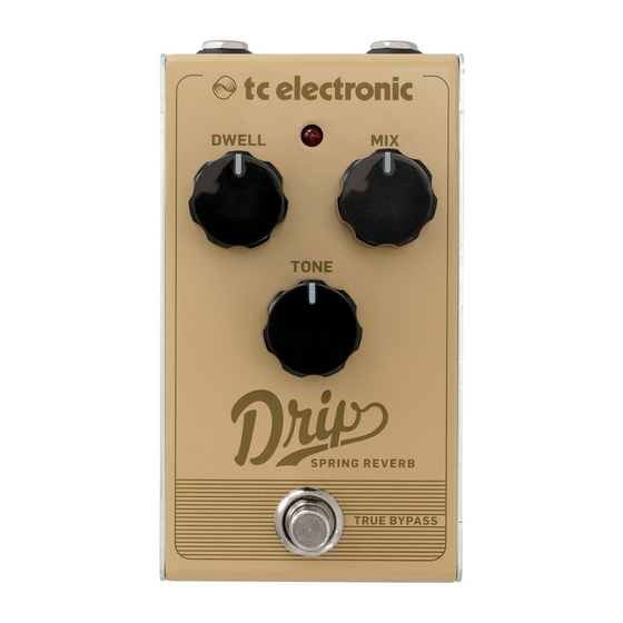 TC Electronic DRIP SPRING REVERB Quick Start Manual