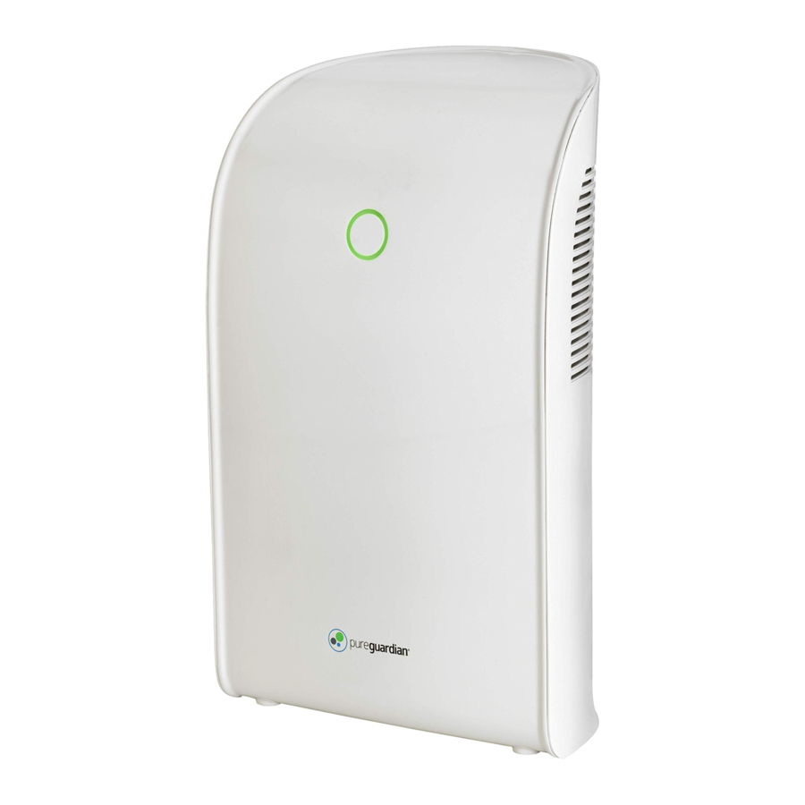 Guardian DH201 - PureGuardian Small Space Dehumidifier Manual