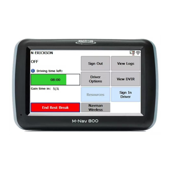 Magellan M-Nav 800 Quick Start Manual