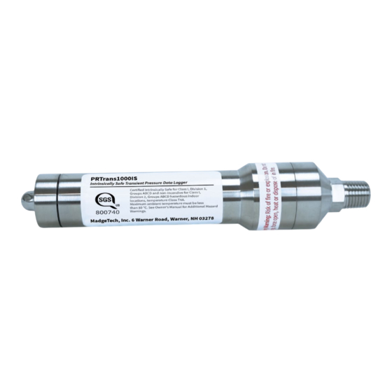 MadgeTech PRTrans1000IS Series Product User Manual