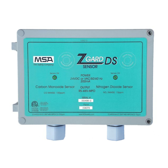 MSA ZGARD S Monitor Network Accessories Manuals