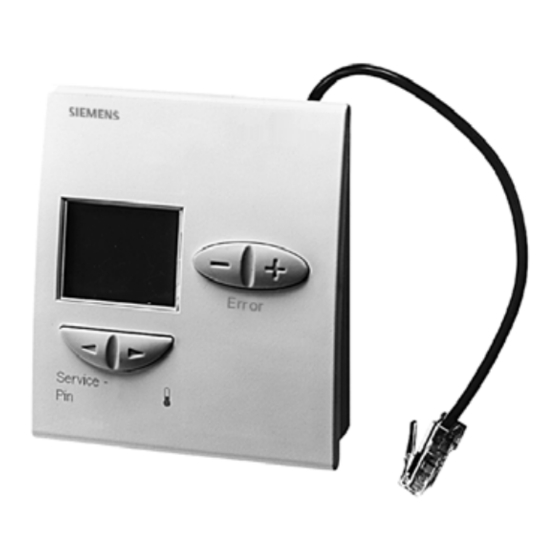 SIEMENS DESIGO RXT20.1 MANUAL Pdf Download ManualsLib