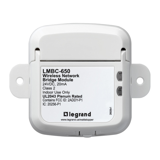 LEGRAND WATTSTOPPER LMBC-650 QUICK START MANUAL Pdf Download | ManualsLib