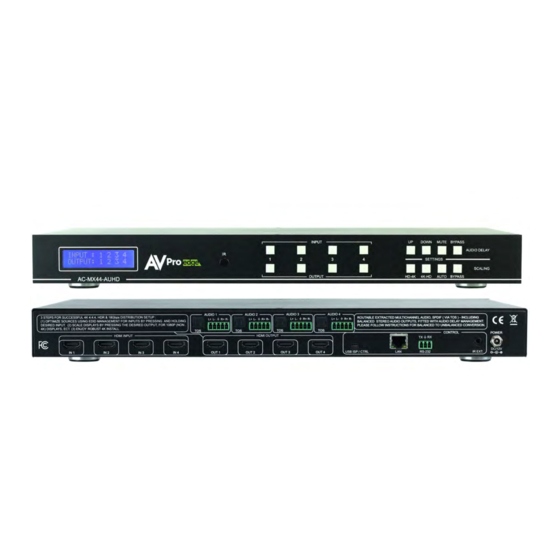 Matrix HDMI 8x8 All Sync MX88 - 4K - HDMI 2.0 - HDCP 2.2 - Extração de Matrix HDMI 8x8 All Sync MX88 - 4K - HDMI 2.0 - HDCP 2.2 - Extração de