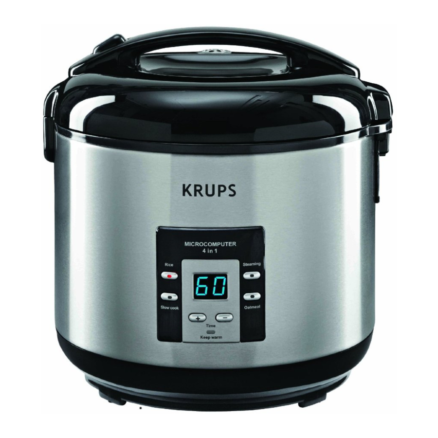 KRUPS RK701150 - 10-cup Bowl Electronic Rice Cooker 4 in 1 Manual