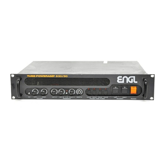 Engl True Poweramp 830 Operating Manual