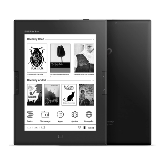 Energy System eReader Pro HD eBook Reader Manuals