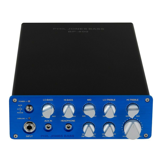 Phil Jones Bass BP-800 Owner's Manual