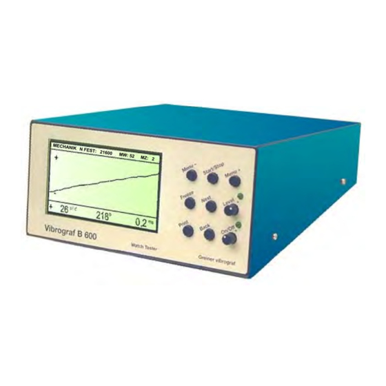 Greiner Vibrograf B 600 M Manuals