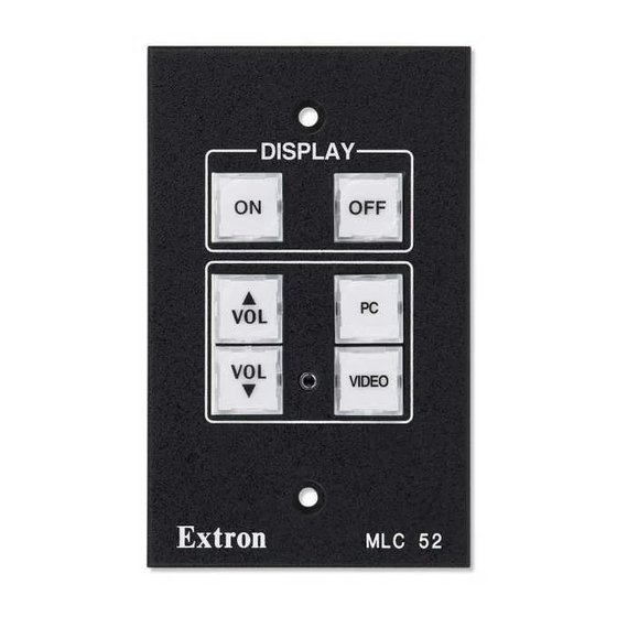 Extron electronics MediaLink MLC 52 Series User Manual