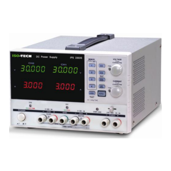 Iso-Tech IPS 3303D DC Power Supplies Manuals