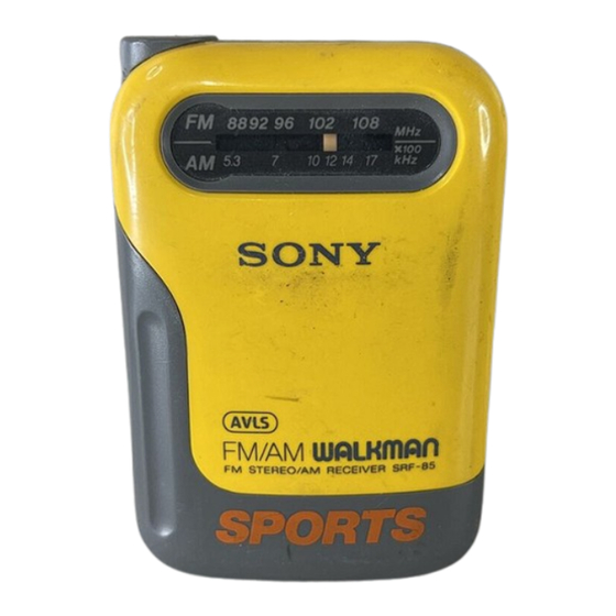 Sony SRF-85 Operating Instructions