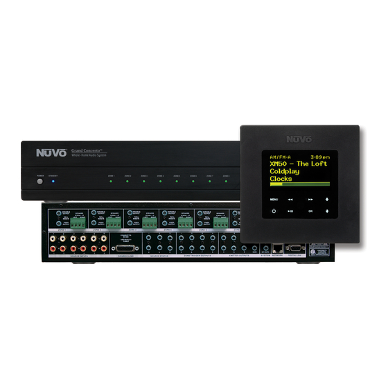 Nuvo Concerto Six-Source, Eight-Zone Audio Distribution System NV-18GXS Installation Manual