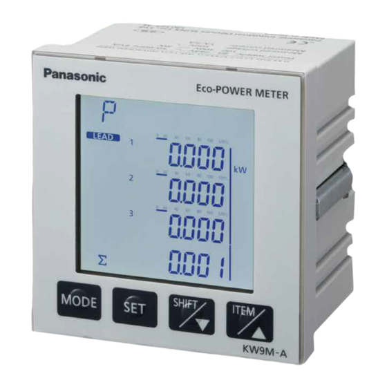 Panasonic KW9M Eco-Power Meter Installation Instructions