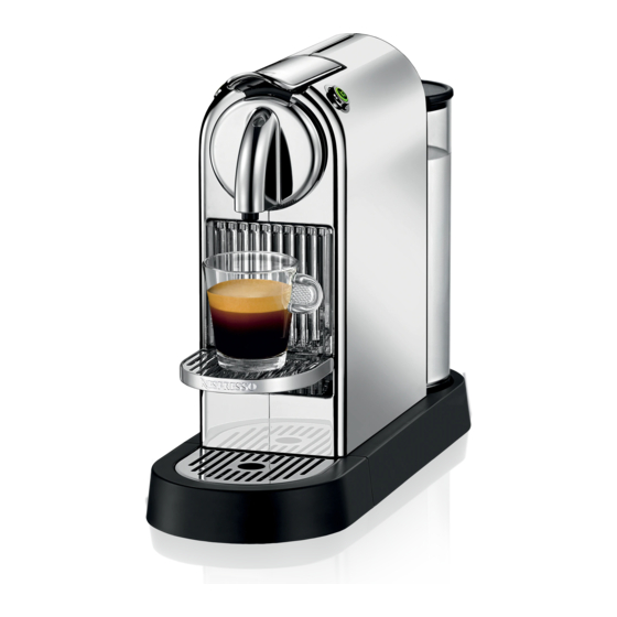 First Or Long Of Non-Use Nespresso CITIZ D111 Manual [Page 9] | ManualsLib
