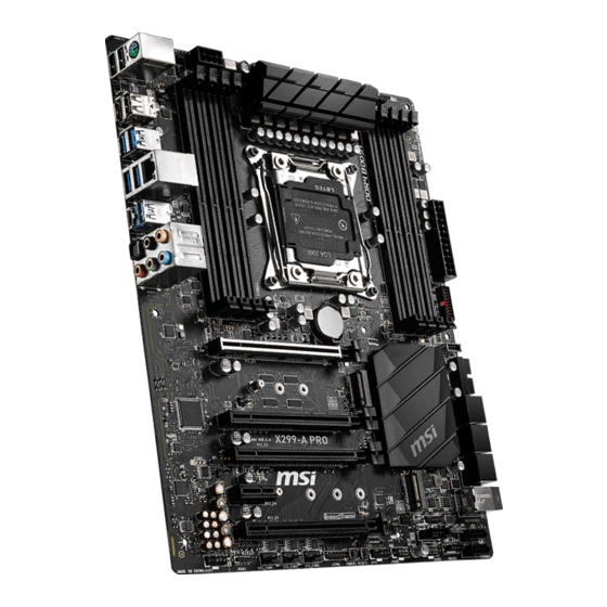 MSI X299-A PRO Quick Start Manual