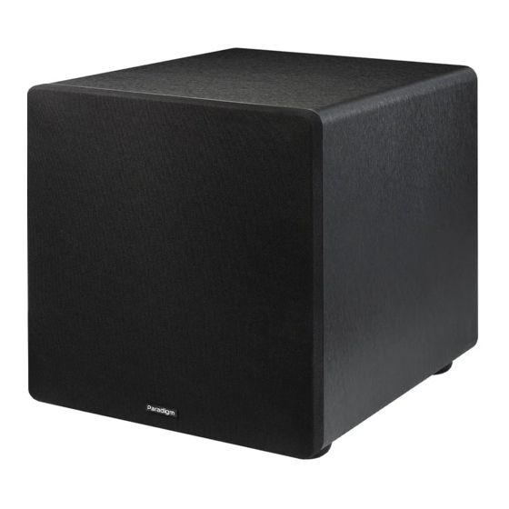User Manuals: Paradigm Monitor SUB 12 Subwoofer