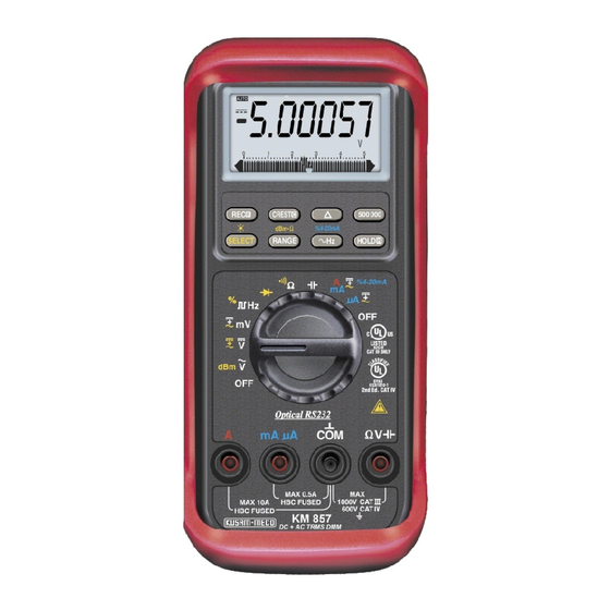 Kusam-meco KM 857 Operation Manual