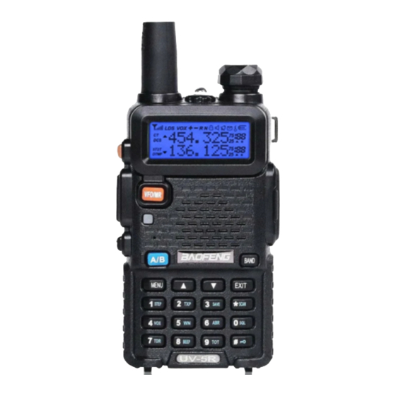 BAOFENG UV-5R SERIES PROGRAMMING MANUAL Pdf Download | ManualsLib