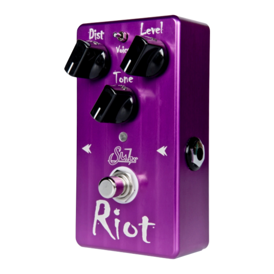 SUHR RIOT USER MANUAL Pdf Download | ManualsLib