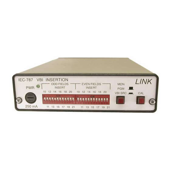 Link electronics Vertical Blanking Insertion IEC-787 Specification Sheet