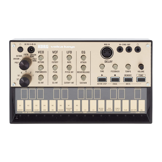 KORG VOLCA KEYS OWNER'S MANUAL Pdf Download | ManualsLib
