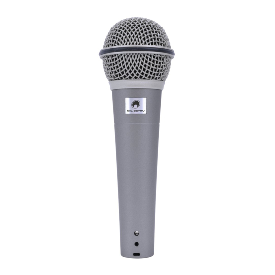 Omnitronic MIC 85PRO Quick Start Manual