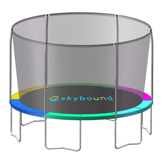 SKYBOUND CURVED POLE AND TOP RING TRAMPOLINE NET ASSEMBLY AND