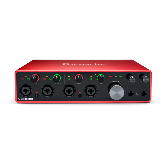 Focusrite Scarlett 18i8 Quick Start Manual