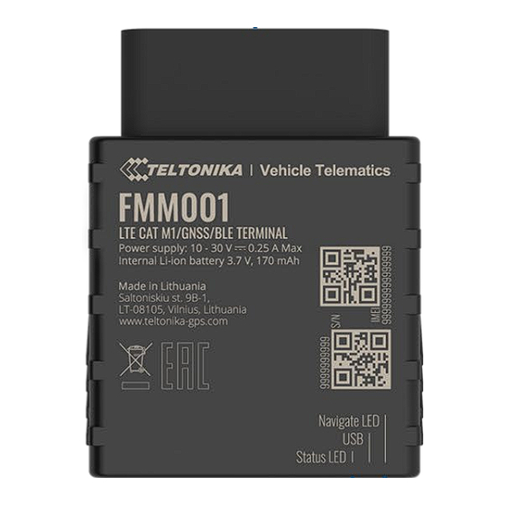 Teltonika FMM001 Quick Manual