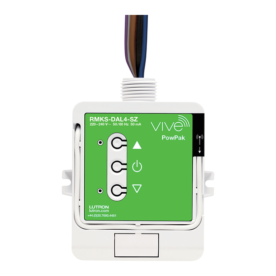 LUTRON ELECTRONICS POWPAK RMKSDAL4SZ INSTALLATION INSTRUCTIONS MANUAL