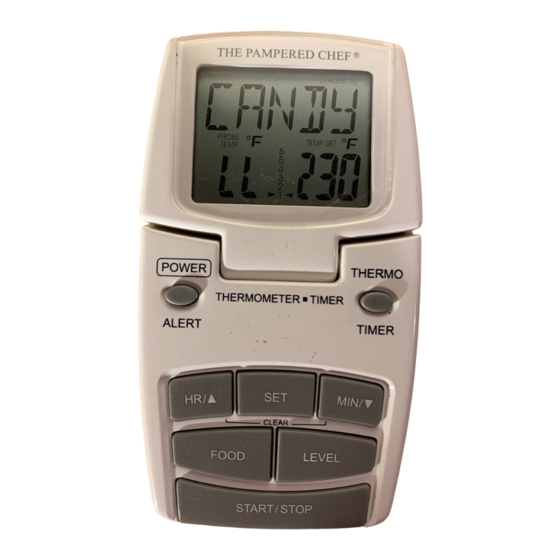 THE PAMPERED CHEF DIGITAL THERMOMETER TIMER WITH PROBE #2243 MEAT CANDY W/  BOX