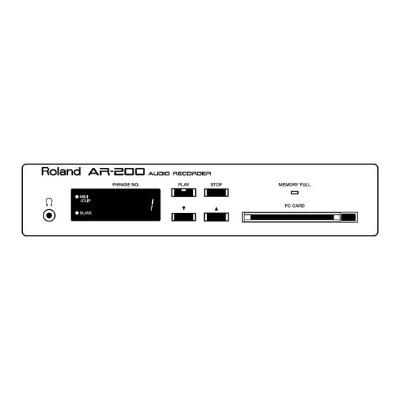Roland AR-200 Owner's Manual