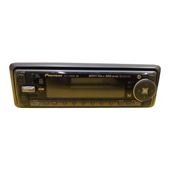 Pioneer KEH-P8800R Operation Manual