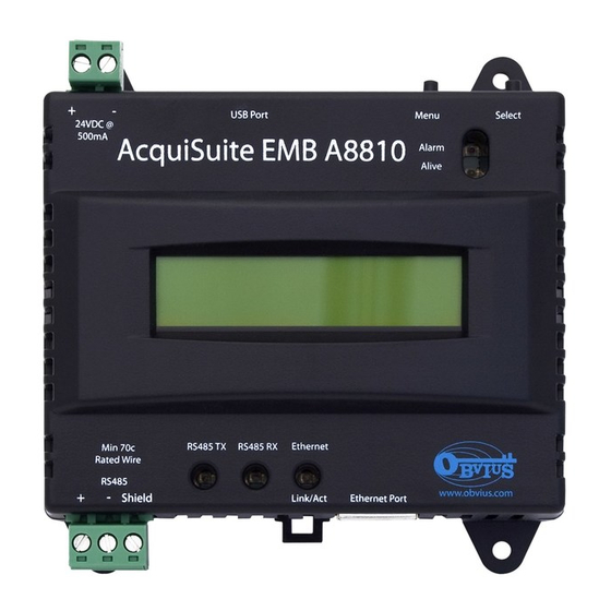 OBVIUS ACQUISUITE A8810 INSTALLATION AND OPERATION MANUAL Pdf Download