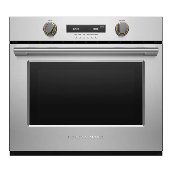 Fisher & Paykel WOSV330 Quick Start Manual