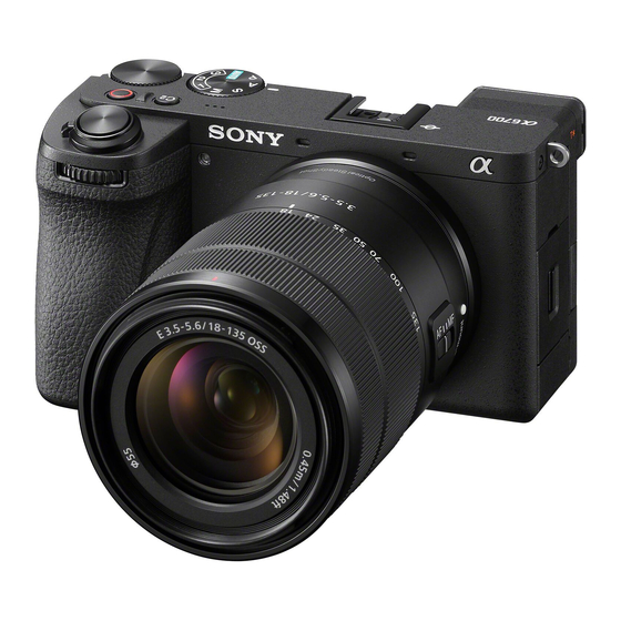 Sony Alpha 6700 Startup Manual